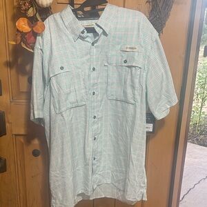 Magellan Outdoors Men's Light Blue Checkered Shirt